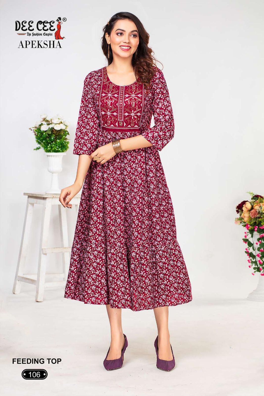Apeksha By Dee Cee Rayon Floral Printed Anarkali Kurtis Wholesale Shop In Surat
